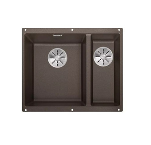 Zlewozmywak Blanco Subline 340/160-U Silgranit kawowy lewa zlew podwieszany 1,5-komorowy z odpływem InFino o niezwykłym designie podwieszanej komory