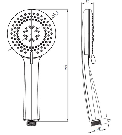 Słuchawka prysznicowa Deante Arnika stal szczotkowana 3-funkcyjna słuchawka natryskowa z systemem Anti-calc innowacyjna powłoka PVD