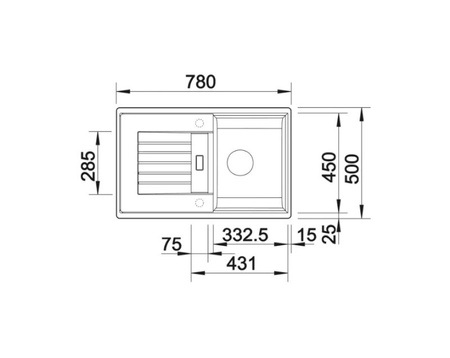 Zlewozmywak Blanco ZIA 45 S Silgranit biały zlew wpuszczany w blat jednokomorowy odwracalny korek automatyczny nowoczesny design z wyraźnymi liniami