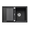 Zlewozmywak Blanco Adira 45 S Silgranit antracyt zlew wpuszczany w blat jednokomorowy z odpływem InFino odwracalny korek automatyczny mata stalowa składana
