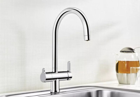 Bateria kuchenna Blanco Trima chromowana nowoczesna bateria z funkcją filtrowania