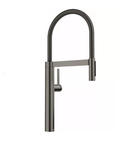 Bateria kuchenna Blanco Culina-S II satin dark steel bateria z praktyczną wyciąganą wylewką elegancki design minimalistyczne wykończenie