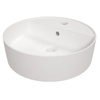 Umywalka nablatowa ceramiczna Deante Round biała okrągła umywalka z miejscem na baterię wykonana z wytrzymałej ceramiki powłoka antybakteryjna