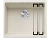 Zlewozmywak Blanco Etagon 500-U Silgranit beżowy zlew podwieszany jednokomorowy z odpływem InFino i szynami ze stali szlachetnej