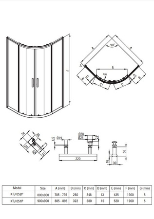 Kabina prysznicowa półokrągła Deante Jasmin Plus 80x80 cm chrom stylowa kabina wytrzymałe szkło hartowane z powłoką hydrofobową