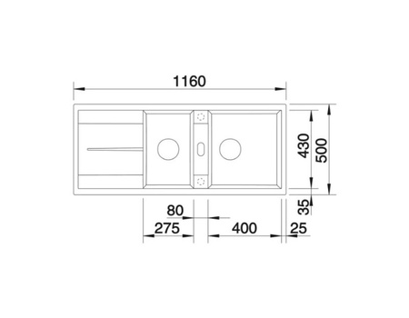 Zlewozmywak Blanco Metra 8 S Silgranit antracyt zlew wpuszczany w blat dwukomorowy odwracalny nowoczesne proste wzornictwo