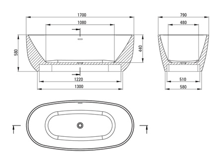 Wanna wolnostojąca owalna Deante Alpinia 170 cm biała wykonanie z trwałego materiału akrylowego syfon z korkiem click-clack
