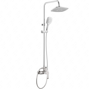 Deszczownica z baterią prysznicową Deante Corio chromowana prostokątna głowica natryskowa słuchawka z systemem Anti-calc