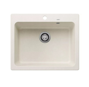 Zlewozmywak Blanco Naya 6 Silgranit delikatny biały zlew wpuszczany w blat jednokomorowy wyważona i nowoczesna linia