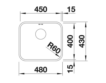 Zlewozmywak Blanco Supra 450-U stal szczotkowana zlew podwieszany jednokomorowy klasyczna linia
