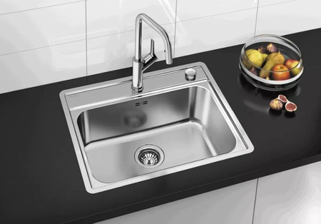 Zlewozmywak Blanco Lemis 6-IF stal szczotkowana zlew jednokomorowy montowany na równi z blatem o prostym kształcie i modnym wyglądzie