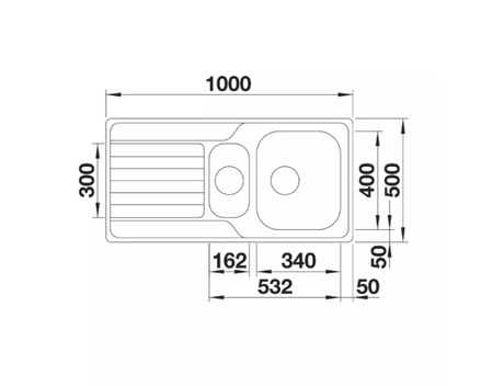 Zlewozmywak Blanco Dinas 6 S stal szczotkowana zlew 1,5-komorowy odwracalny wpuszczany w blat ponadczasowy wygląd