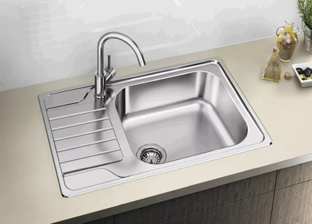 Zlewozmywak Blanco Dinas XL 6 S Compact stal szczotkowana zlew jednokomorowy odwracalny wpuszczany w blat klasyka o ponadczasowym wyglądzie