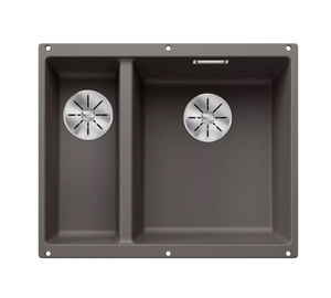 Zlewozmywak Blanco Subline 340/160-U Silgranit wulkaniczny szary prawa zlew podwieszany 1,5-komorowy z odpływem InFino o niezwykłym designie podwieszanej komory