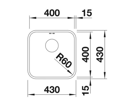 Zlewozmywak Blanco Supra 400-U stal szczotkowana zlew podwieszany jednokomorowy klasyczna linia