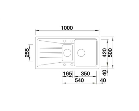Zlewozmywak Blanco Sona 6 S Silgranit czarny zlew wpuszczany w blat 1,5-komorowy odwracalny nowoczesna oryginalna forma