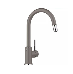 Bateria kuchenna Blanco Mida-S Silgranit-Look wulkaniczny szary bateria z wyciąganą wylewką szczególnie polecana do kompaktowych zlewozmywaków