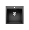 Zlewozmywak Blanco Pleon 5 Silgranit czarny zlew wpuszczany w blat jednokomorowy z odpływem InFino o ponadczasowym eleganckim kształcie
