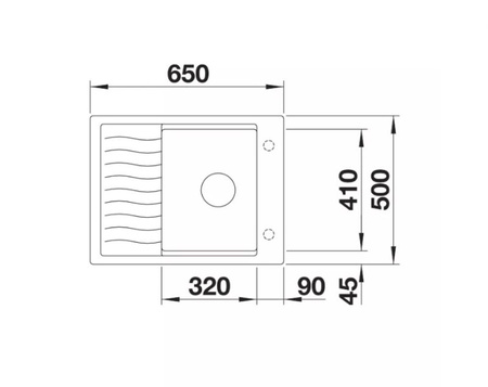 Zlewozmywak Blanco Elon 45 S Silgranit czarny zlew wpuszczany w blat jednokomorowy z odpływem InFino odwracalny korek automatyczny kratka ociekowa przestronne rozwiązanie do niewielkich kuchni