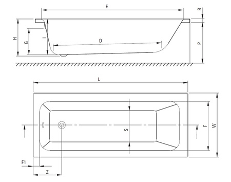 Wanna do zabudowy prostokątna Deante Prizma 180 cm biała wanna wykonana z trwałego materiału akrylowego produkt łatwy w montażu