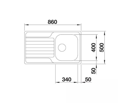 Zlewozmywak Blanco Dinas 45 S stal szlachetna szczotkowana zlew jednokomorowy odwracalny wpuszczany w blat zawsze modny wygląd