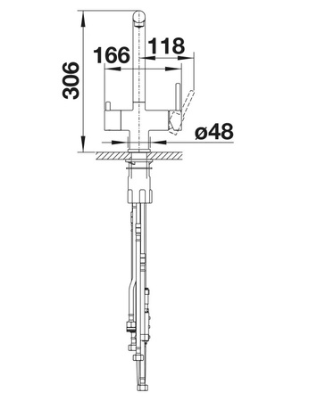 Bateria kuchenna Blanco Fontas-S II Silgranit-Look wulkaniczny szary funkcjonalna bateria z wyciąganą wylewką i podłączeniem do filtra wody