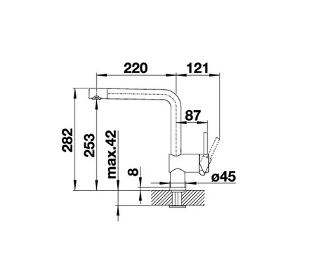 Bateria kuchenna Blanco Linus stal szczotkowana nowoczesna bateria do zlewu minimalistyczny design duży zakres obrotu wylewki