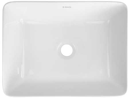 Umywalka nablatowa ceramiczna Deante Jasmin biała prostokątna umywalka wykonana z wytrzymałej ceramiki powłoka antybakteryjna
