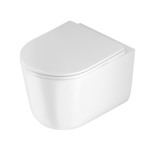 Miska WC wisząca ceramiczna Deante Jasmin biała miska bezkołnierzowa ułatwiająca utrzymanie czystości i higieny deska wolnoopadająca