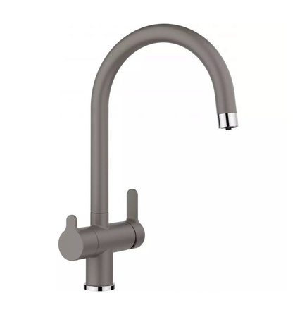 Bateria kuchenna Blanco Trima Silgranit-Look wulkaniczny szary wygodna bateria 3 w 1 możliwość podłączenia do systemu filtrowania wody