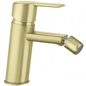 Bateria bidetowa Deante Arnika złoto szczotkowane modny design bateria z ruchomą końcówką wylewki korpus wykonany z mosiądzu