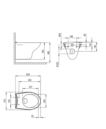 Miska WC wisząca ceramiczna Deante Boro biała miska bezkołnierzowa ułatwiająca utrzymanie czystości i higieny deska wolnoopadająca