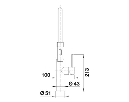 Bateria kuchenna Blanco Sonea-S Flexo stal szczotkowana klasyczna bateria kuchenna z wyciąganą wylewką i akcentami w kolorze czarnym do nowoczesnych kuchni