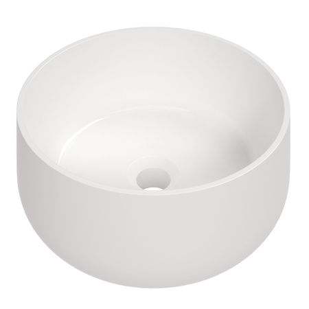Umywalka nablatowa ceramiczna Deante Arnika biała okrągła umywalka wykonana z wytrzymałej ceramiki powłoka antybakteryjna