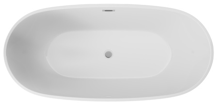 Wanna wolnostojąca owalna Deante Alpinia 170 cm biała wykonanie z trwałego materiału akrylowego syfon z korkiem click-clack