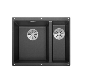 Zlewozmywak Blanco Subline 340/160-U Silgranit antracyt lewa zlew podwieszany 1,5-komorowy z odpływem InFino o niezwykłym designie podwieszanej komory