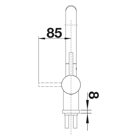 Bateria kuchenna Blanco Linus satin platinum nowoczesna bateria do zlewu minimalistyczny design duży zakres obrotu wylewki