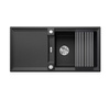 Zlewozmywak Blanco Adira XL 6 S Silgranit antracyt zlew wpuszczany w blat jednokomorowy z odpływem InFino odwracalny korek automatyczny mata stalowa składana