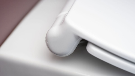 Miska WC wisząca ceramiczna Deante Silia biała miska bezkołnierzowa ułatwiająca utrzymanie czystości i higieny deska wolnoopadająca