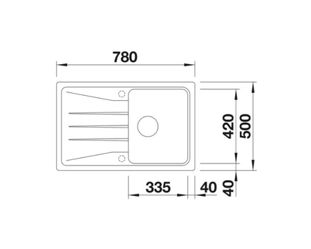 Zlewozmywak Blanco Sona 45 S Silgranit antracyt zlew wpuszczany w blat jednokomorowy odwracalny nowoczesna oryginalna forma