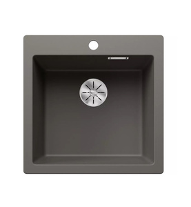 Zlewozmywak Blanco Pleon 5 Silgranit wulkaniczny szary zlew wpuszczany w blat jednokomorowy z odpływem InFino o ponadczasowym eleganckim kształcie
