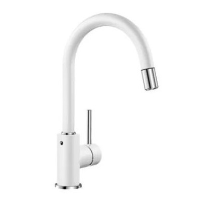 Bateria kuchenna Blanco Mida-S Silgranit-Look biała bateria z wyciąganą wylewką szczególnie polecana do kompaktowych zlewozmywaków