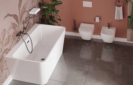 Bateria bidetowa Deante Arnika titanium modny design bateria z ruchomą końcówką wylewki korpus wykonany z mosiądzu