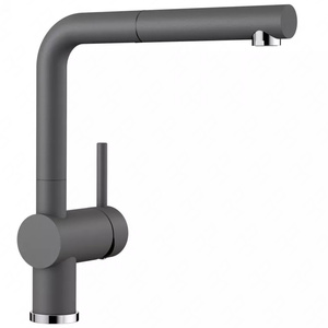 Bateria kuchenna Blanco Linus-S Silgranit-Look szarość skały bateria z wyciąganą wylewką elegancki design minimalistyczne wykończenie