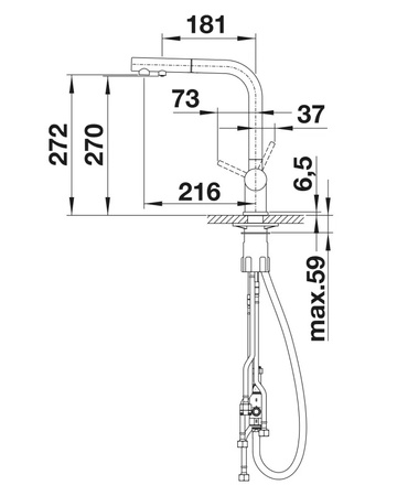 Bateria kuchenna Blanco Fontas-S II Silgranit-Look biała funkcjonalna bateria z wyciąganą wylewką i podłączeniem do filtra wody