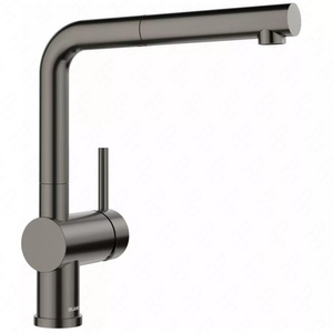 Bateria kuchenna Blanco Linus-S satin dark steel bateria z praktyczną wyciąganą wylewką elegancki design minimalistyczne wykończenie