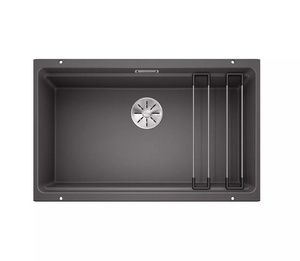 Zlewozmywak Blanco Etagon 700-U Silgranit szarość skały zlew podwieszany jednokomorowy z odpływem InFino szyny ze stali szlachetnej