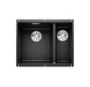 Zlewozmywak Blanco Subline 340/160-U Silgranit czarny lewa zlew podwieszany 1,5-komorowy z odpływem InFino o niezwykłym designie podwieszanej komory