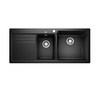 Zlewozmywak Blanco Naya 8 S Silgranit czarny zlew wpuszczany w blat dwukomorowy prawa wyważona i nowoczesna linia