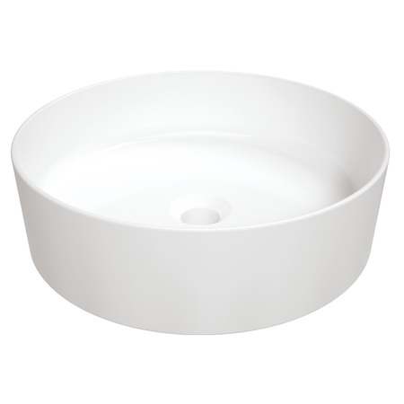Umywalka nablatowa ceramiczna Deante Round biała okrągła umywalka wykonana z wytrzymałej ceramiki powłoka antybakteryjna